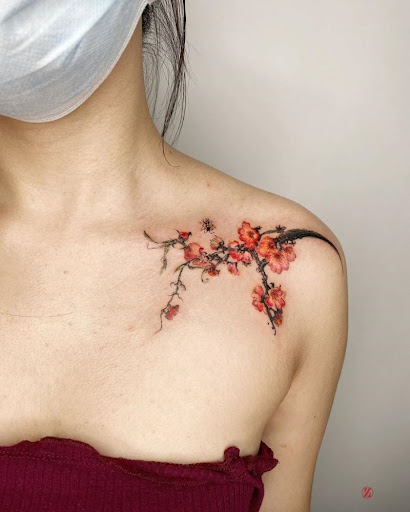 Tattoo Plum flower watercolor Painting branch computer Wallpaper png   PNGWing