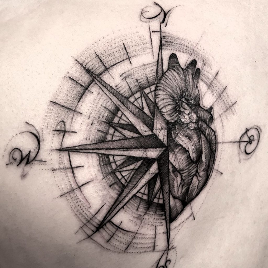 12. heart compass