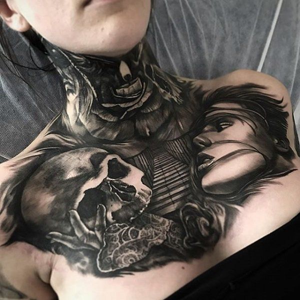 13.3D.mechanical.chest .woman .tattoo