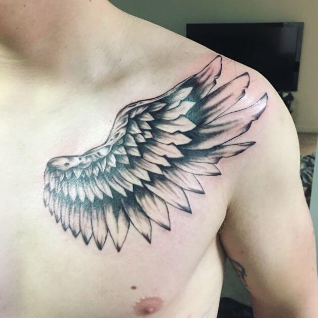 25. Light and Dark Angel Wings Tattoo.