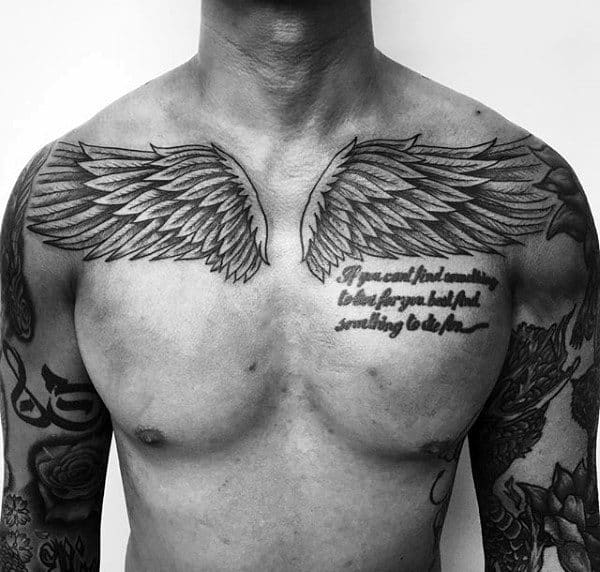 25 Stunning Angel Wing Tattoos For Men