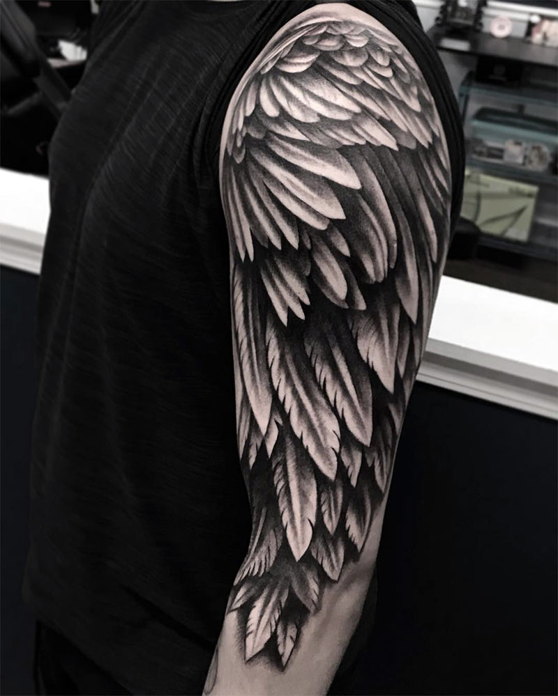 25 Stunning Angel Wing Tattoos For Men