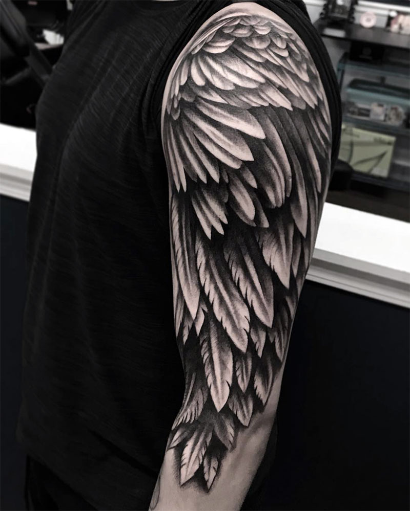 angel wings tattoo for guys