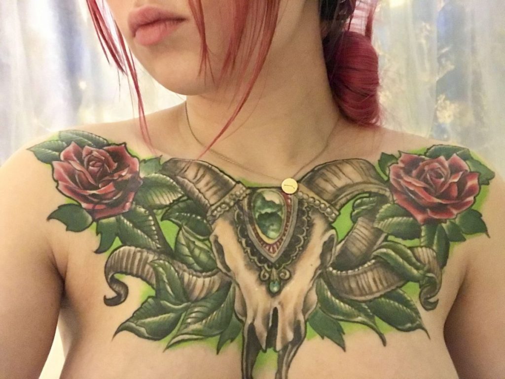 19.ram.skull .chest .tattoo
