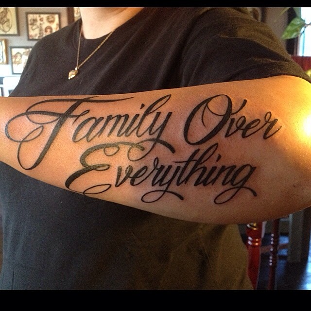japaneseenglish my friends brother recently got this tattoo wanted it to  say family over everything is this correct  rtranslator