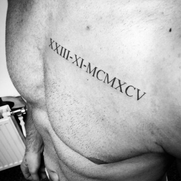 roman numerals 1995 tattoo