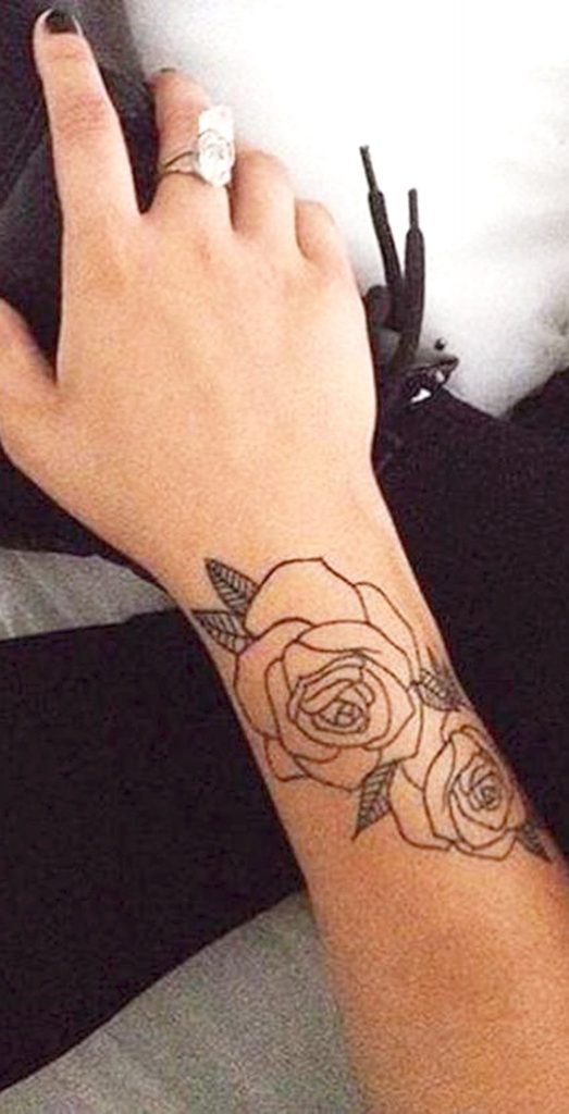 simple flower forearm tattoos