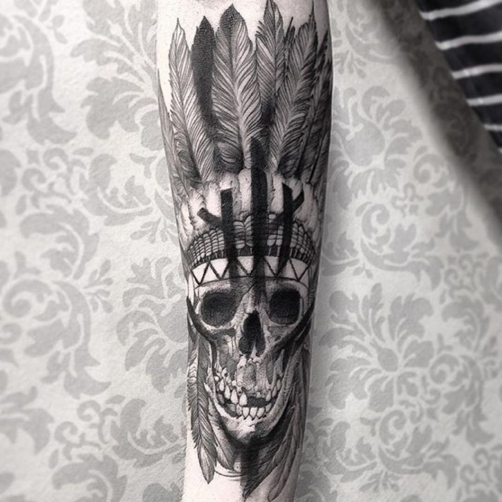 80 Indian Skull Tattoo Designs For Men  Cool Ink Ideas