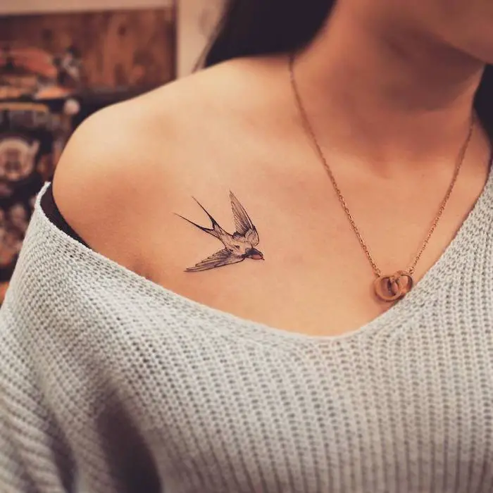 girl chest tattoos designs