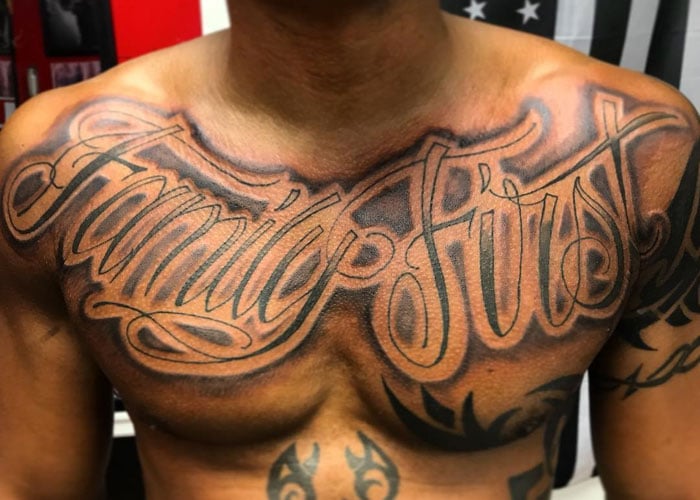 only the family chest tattoo