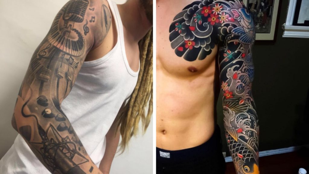 6. Colorful Sleeve Tattoos for Ladies - wide 6