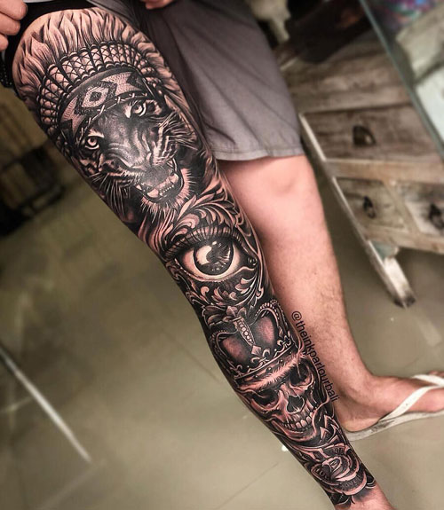 Monarch Tattoo Studio  Leg tattoo by Mike  Facebook