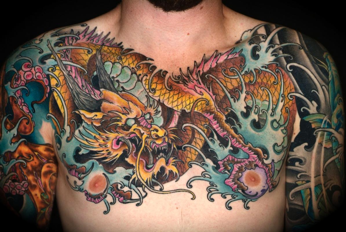 Dragon Chest Tattoo Ideas - wide 11