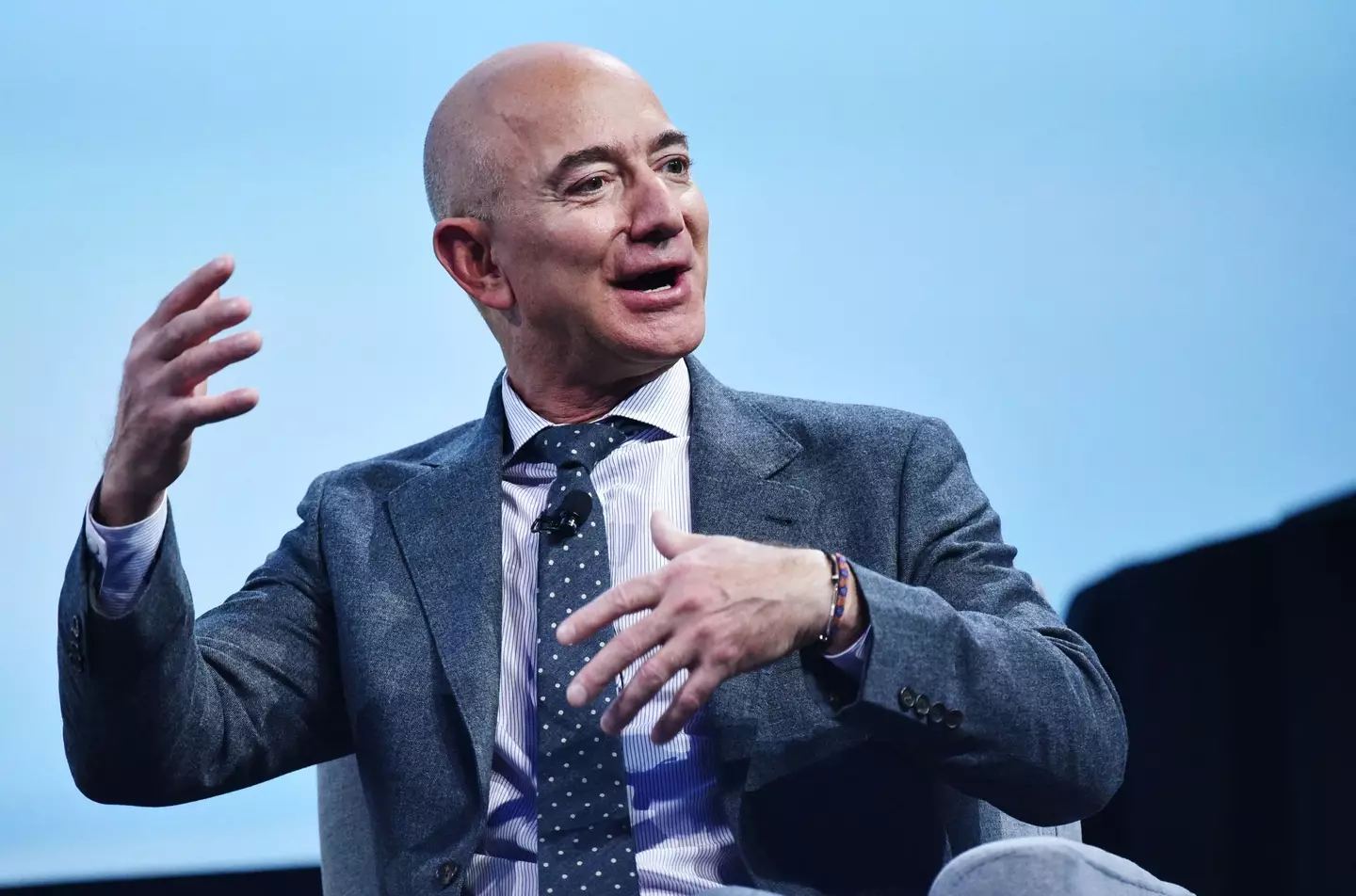 Bezos said the stunt was uncomfortable but was important to get to the truth.(MANDEL NGAN/AFP via Getty Images)