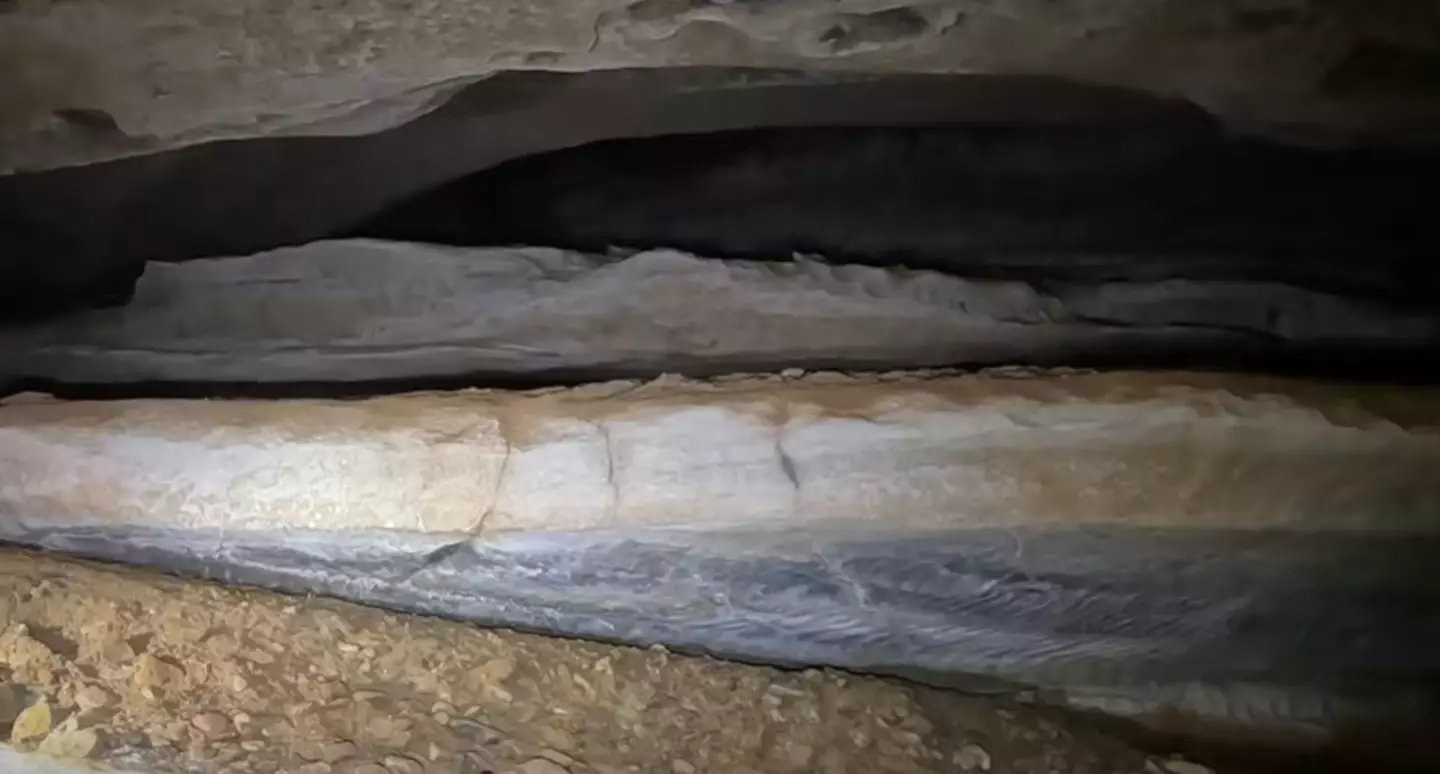 The pair found strange slabs shaped like steps. ActionAdventureTwins/ YouTube