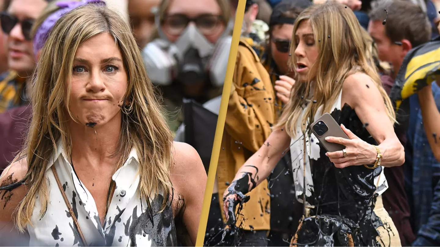 Oil savagely thrown over Jennifer Aniston during The Morning Show