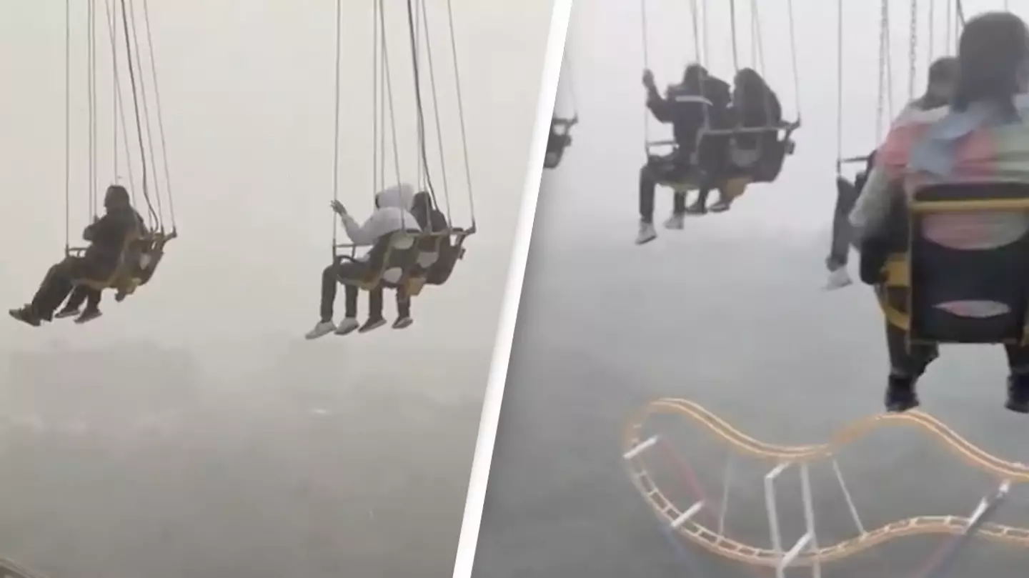 Chilling video captures Six Flags guests stranded 200 feet high during