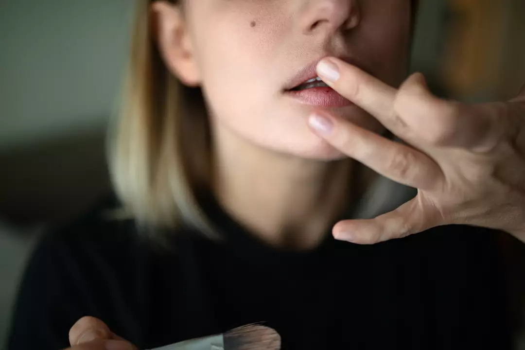Couple kissing in winter