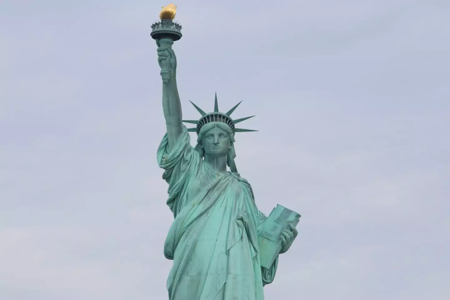 The sculpture's copper look has never been restored. (Islam Dogru/Anadolu Agency via Getty Images)