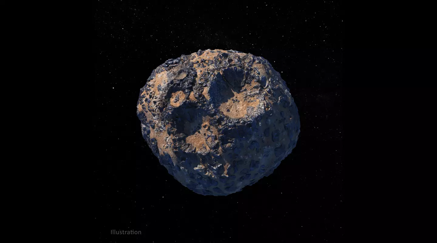 An illustration of 16 Psyche. (Jet Propulsion Laboratory California Institute of Technology)
