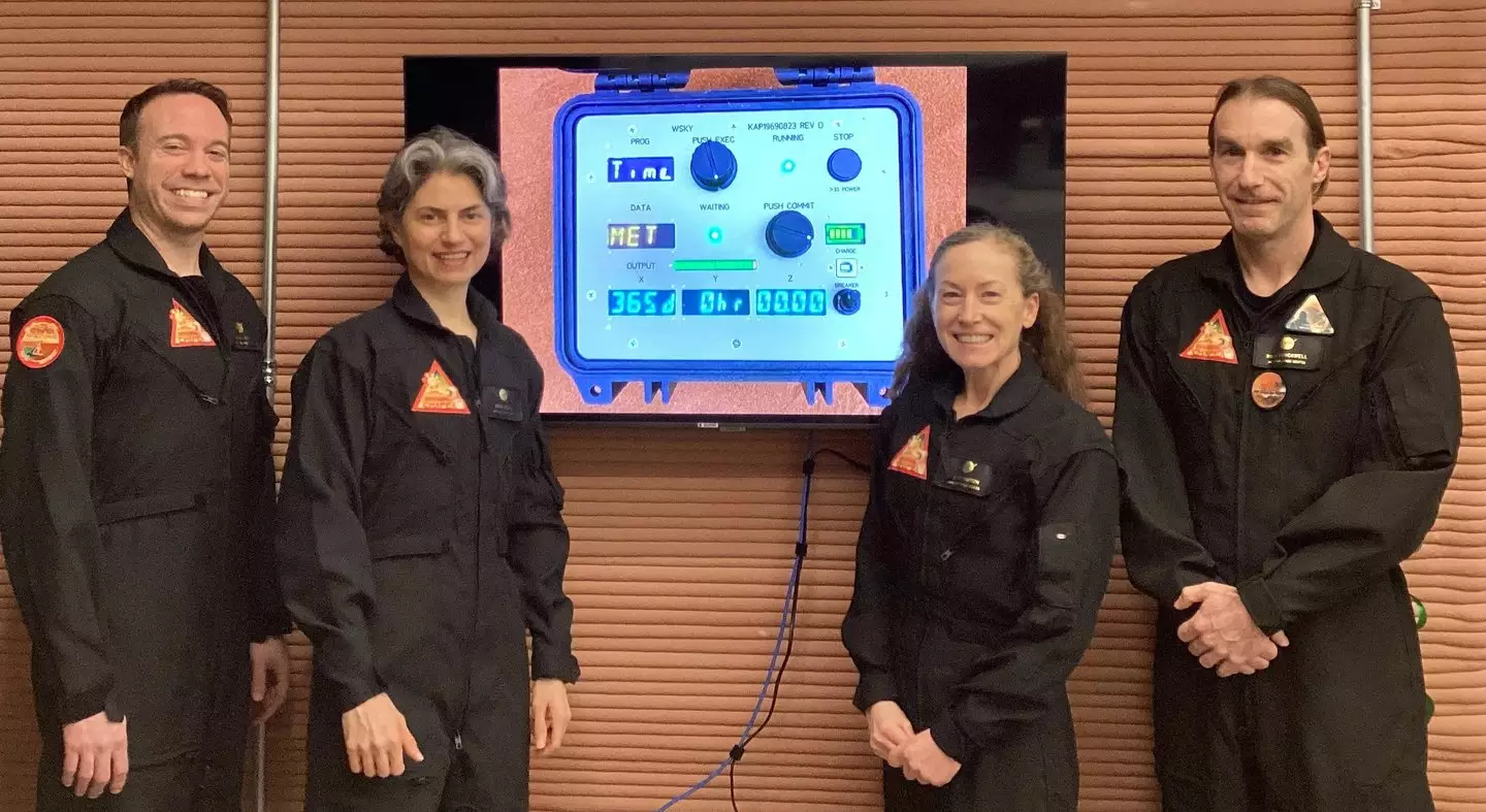 The first CHAPEA mission crew members who have been living and working inside NASA’s first simulated yearlong Mars habitat mission finally emerged today (NASA)