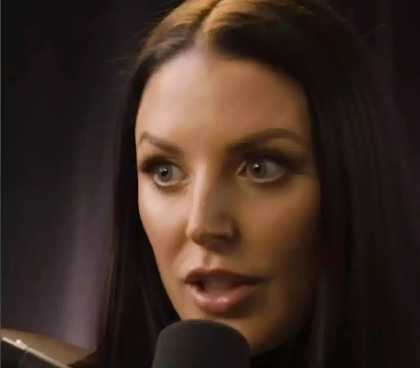 While filming with Keiran Lee something inside the 39-year-old burst. (Instagram/@theangelawhite)