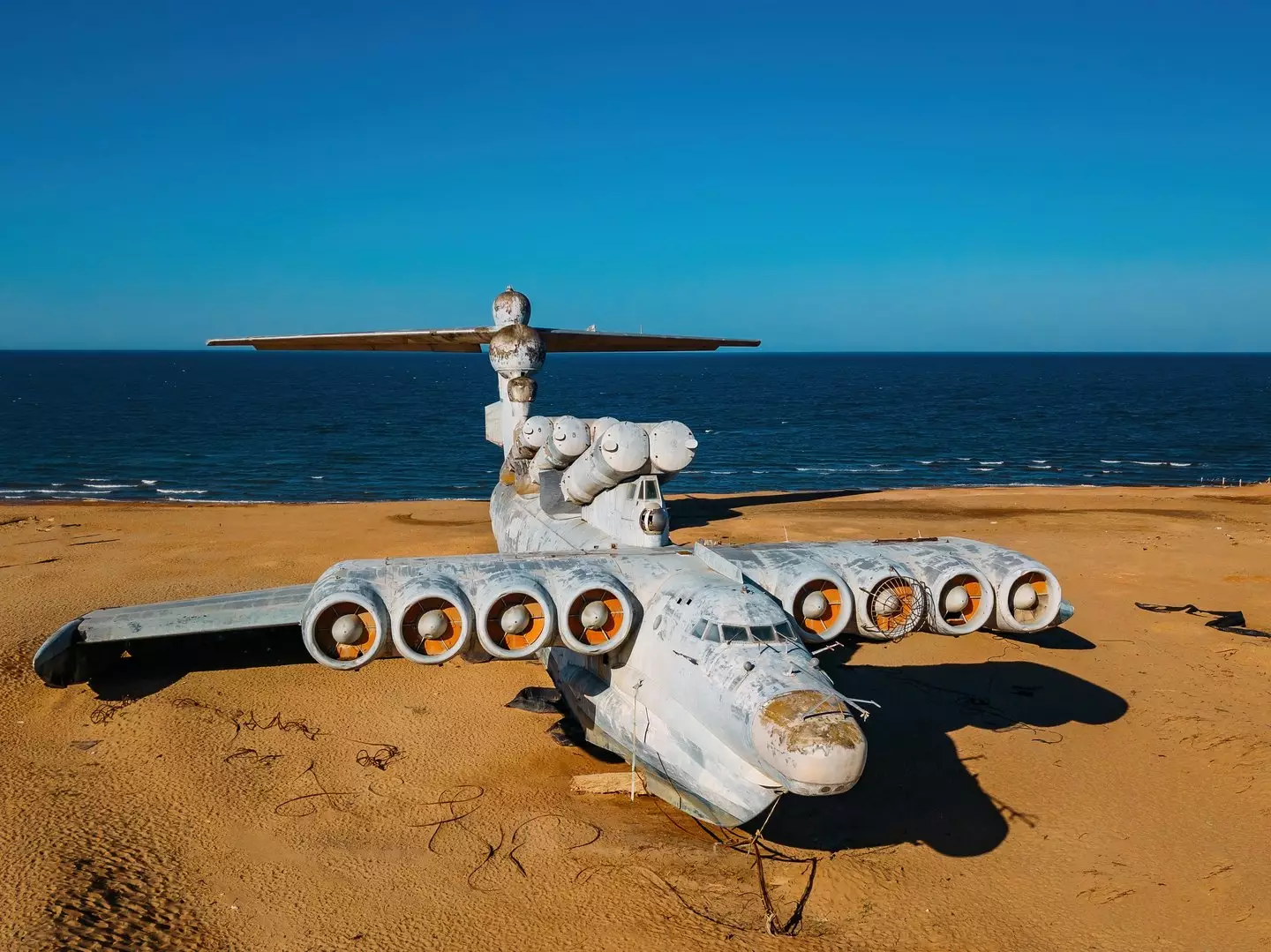 The lun-class ekranoplan has been turned into a museum. (Getty/Anadolu)