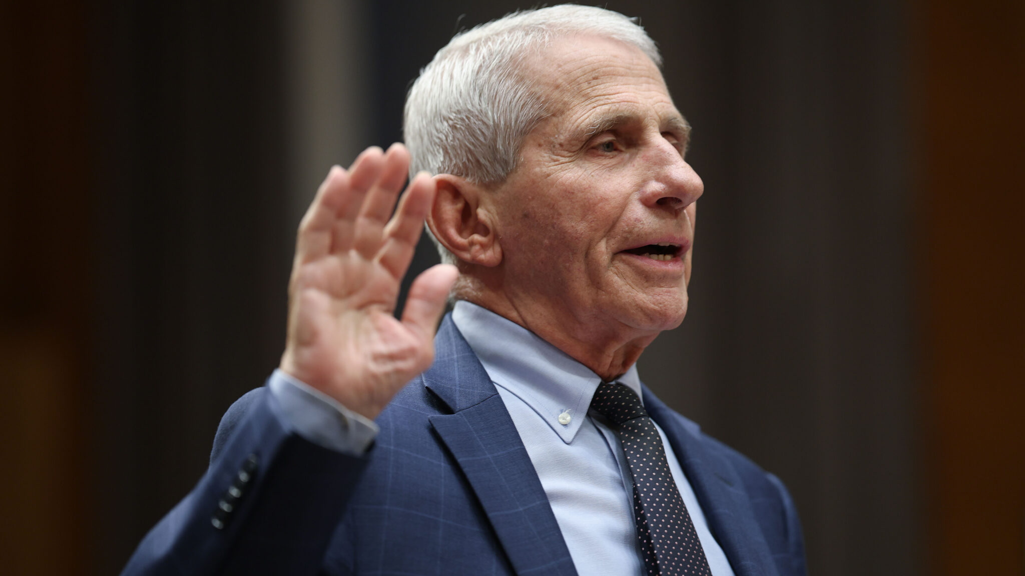 Anthony Fauci, former director of the National Institute of Allergy and Infectious Diseases, testifying before the Senate.