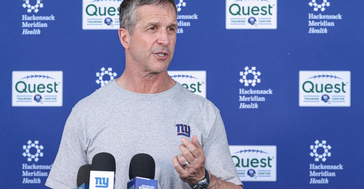 John Harbaugh, the Giants head coach
