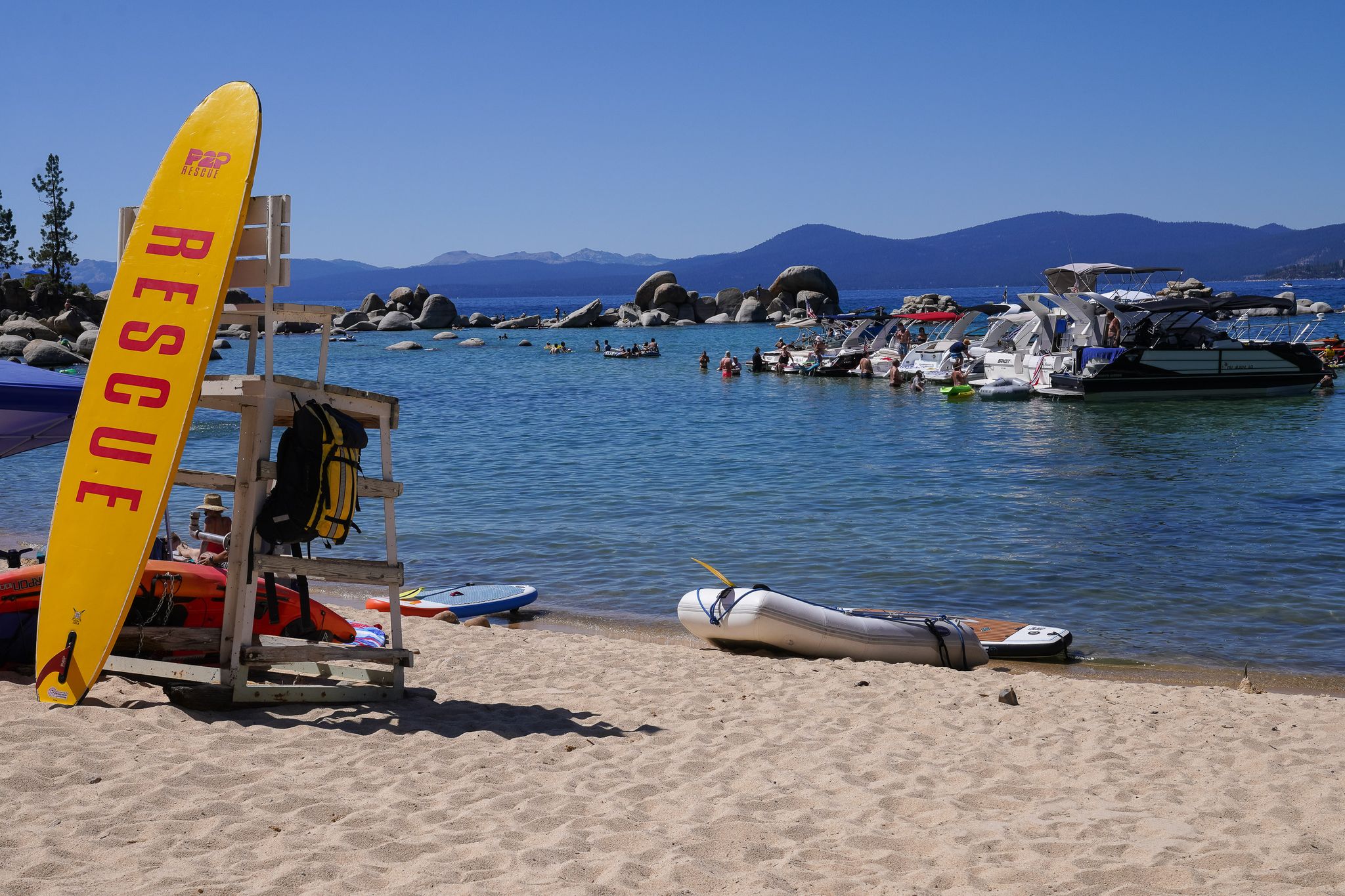 Sand Harbor beach near Incline Village, where emergency crews responded Monday evening