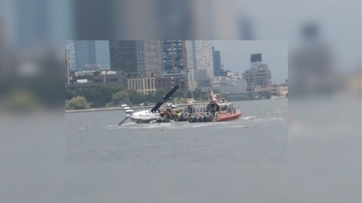 Seaplane makes a rough landing in New York City’s East River with only minor injuries reported