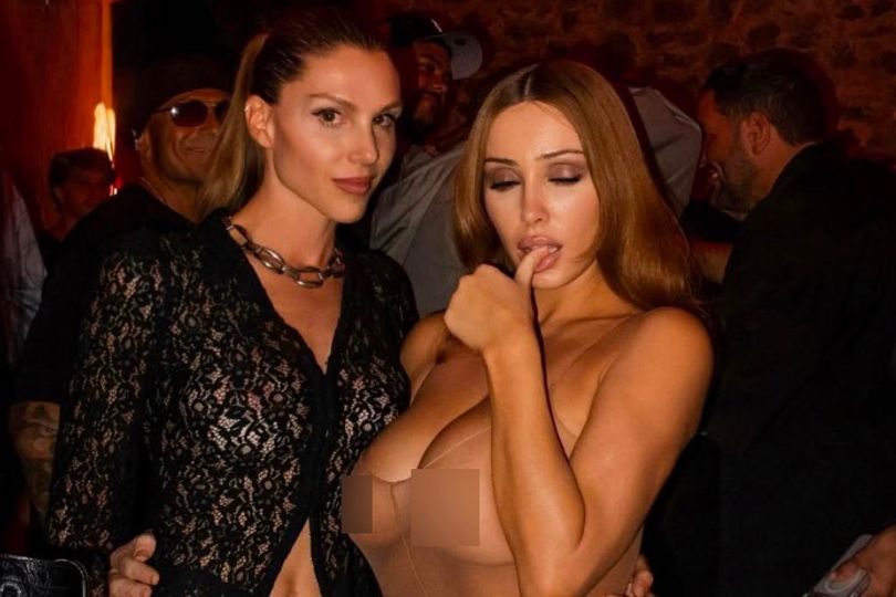 Kanye West and Bianca Censori together at the nightclub