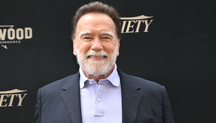 Arnold Schwarzenegger at Gold's Gym Venice during his 79th birthday celebration