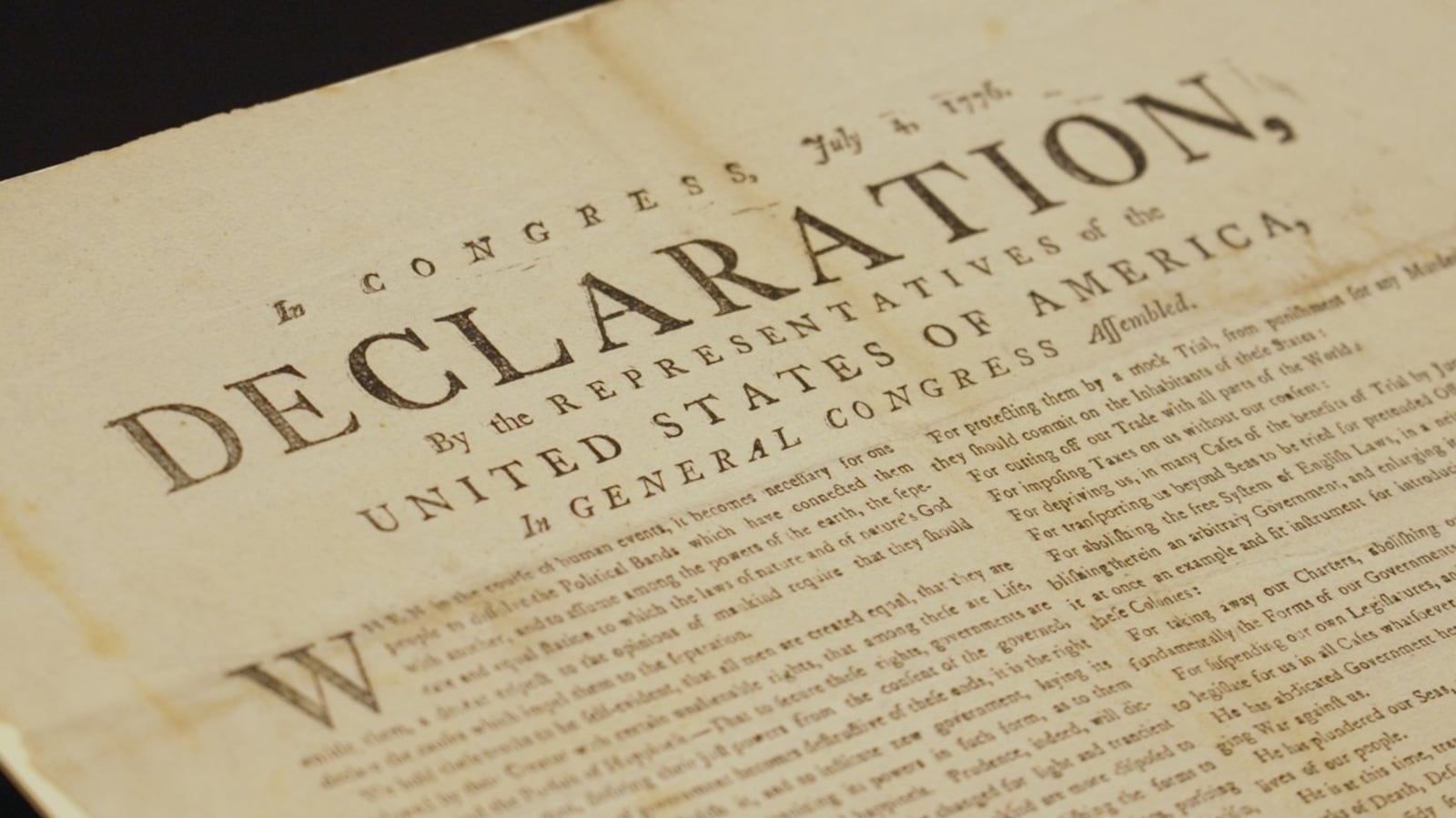 Rare copy of Declaration of Independence found by UK National Archives in papers of captured US ship