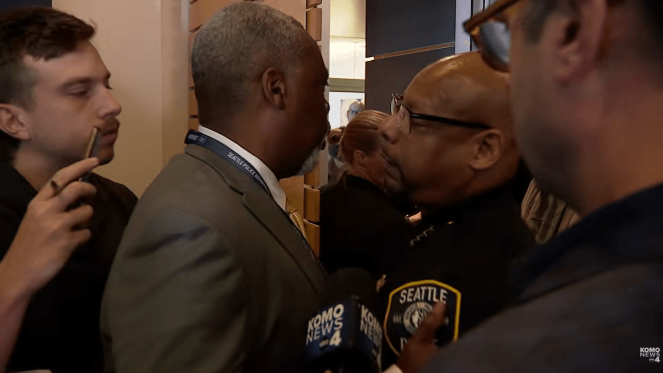 Seattle police chief erupts at reporter while under fire for absence from city after mass shooting