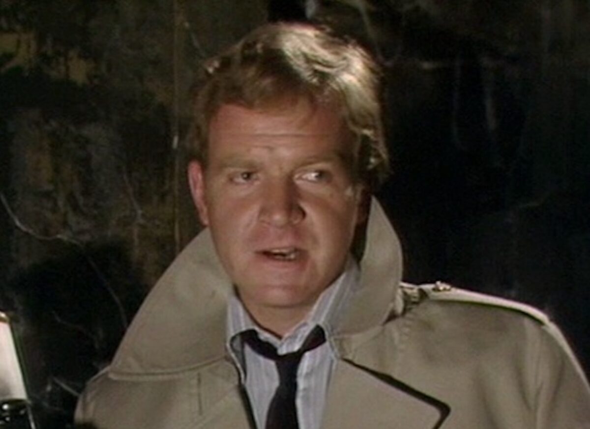 Tom Chadbon as private detective Duggan opposite Tom Baker's Doctor in City of Death
