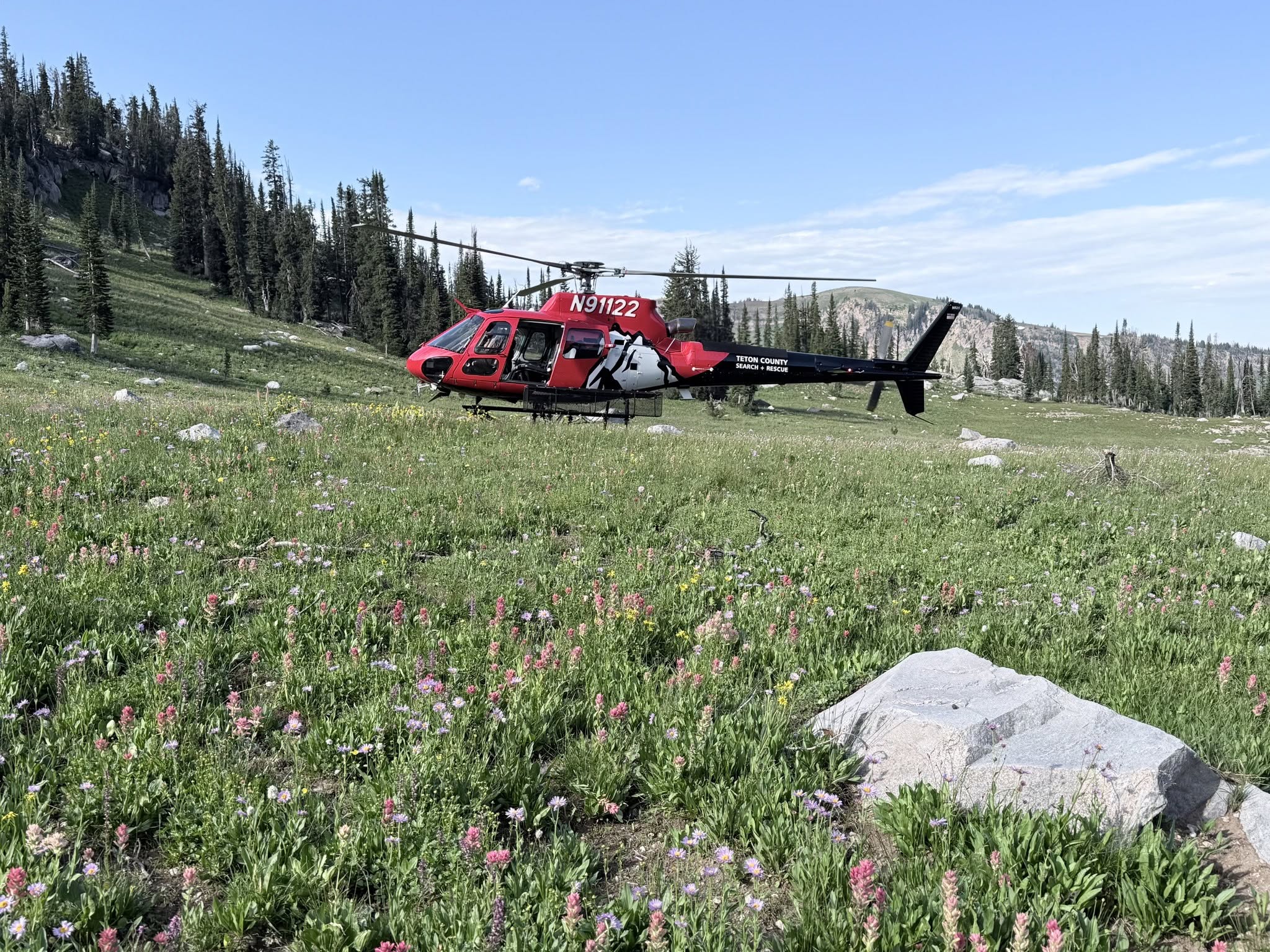 A search and rescue helicopter team preparing for an operation