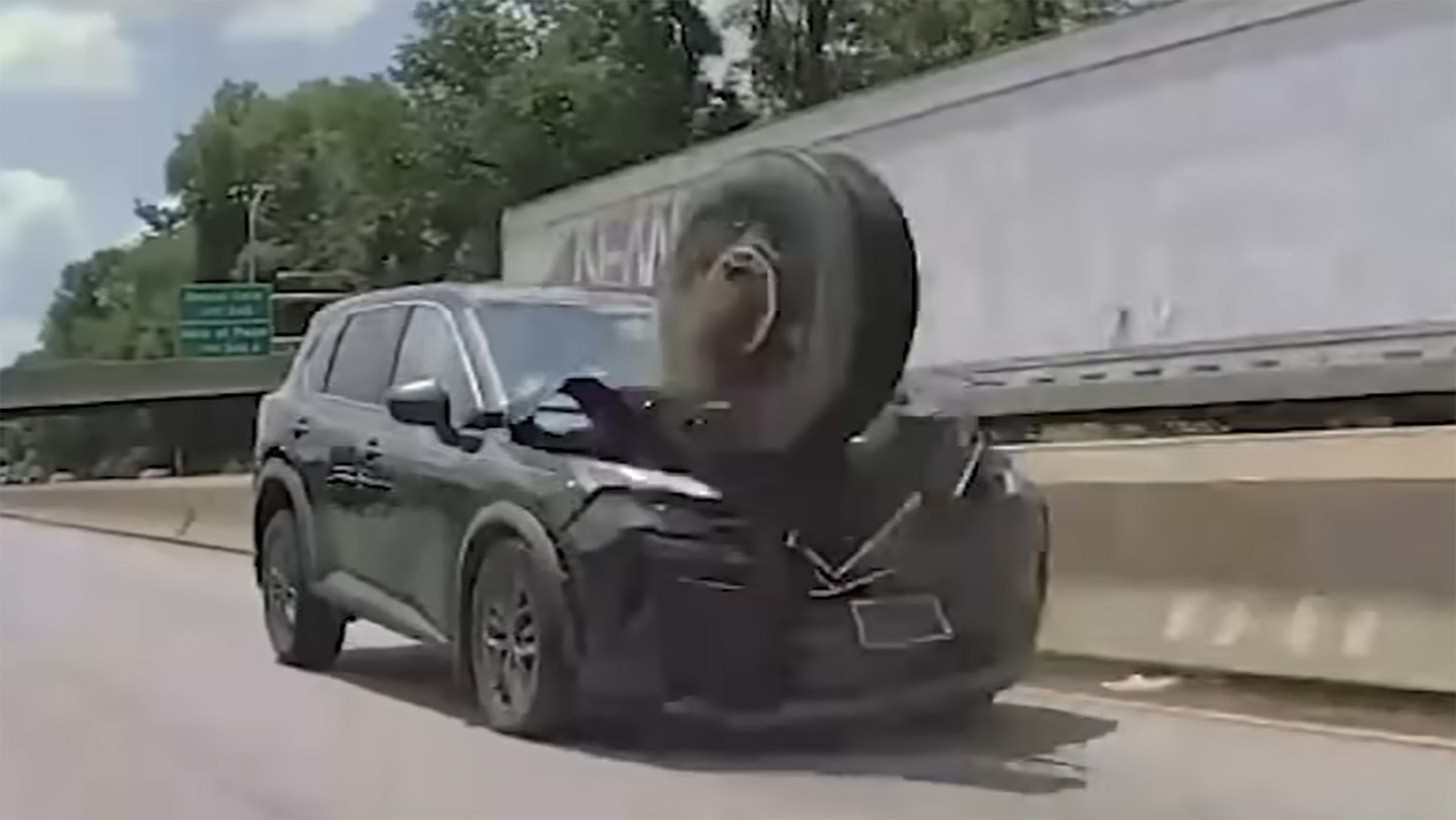 Tesla driver whose dashcam captured the tire collision on I-76 westbound.