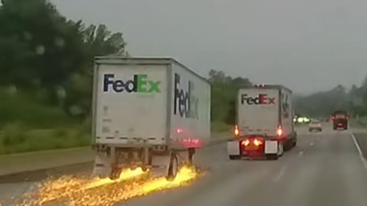 Loose tire flies across Philadelphia highway, pulverizes front end of SUV: wild dashcam