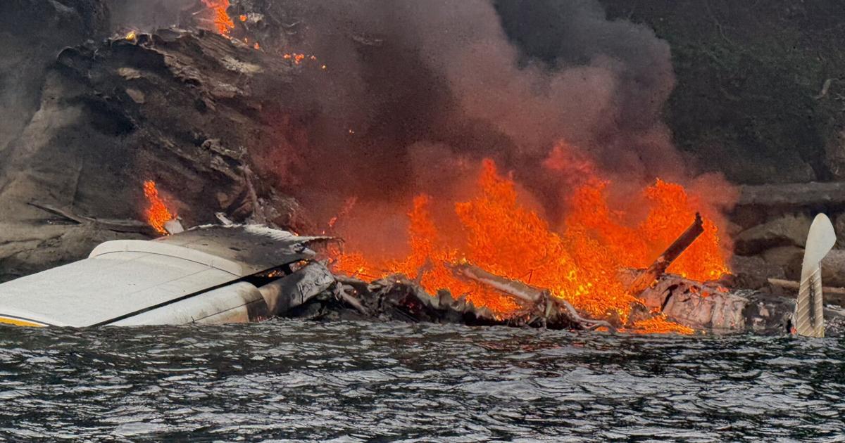 A seaplane carrying 11 crashes into an island north of Seattle and all aboard are rescued