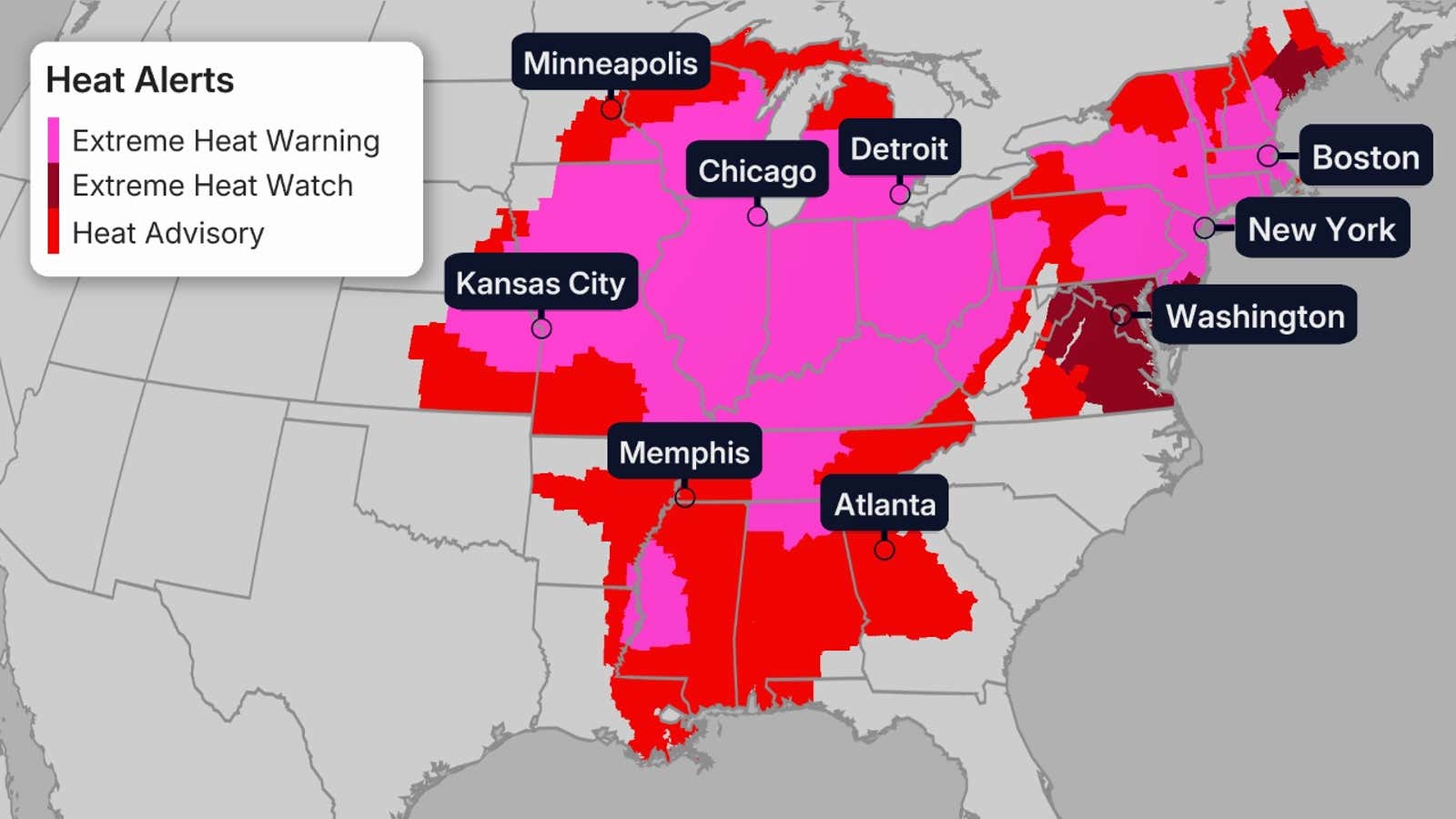 Forecasters cite ‘dangerous’ conditions as heat scorches Midwest while on its way to the East