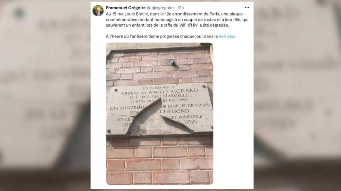 France commemorates the Vel d’Hiv roundup after a Paris plaque honoring rescuers is vandalized