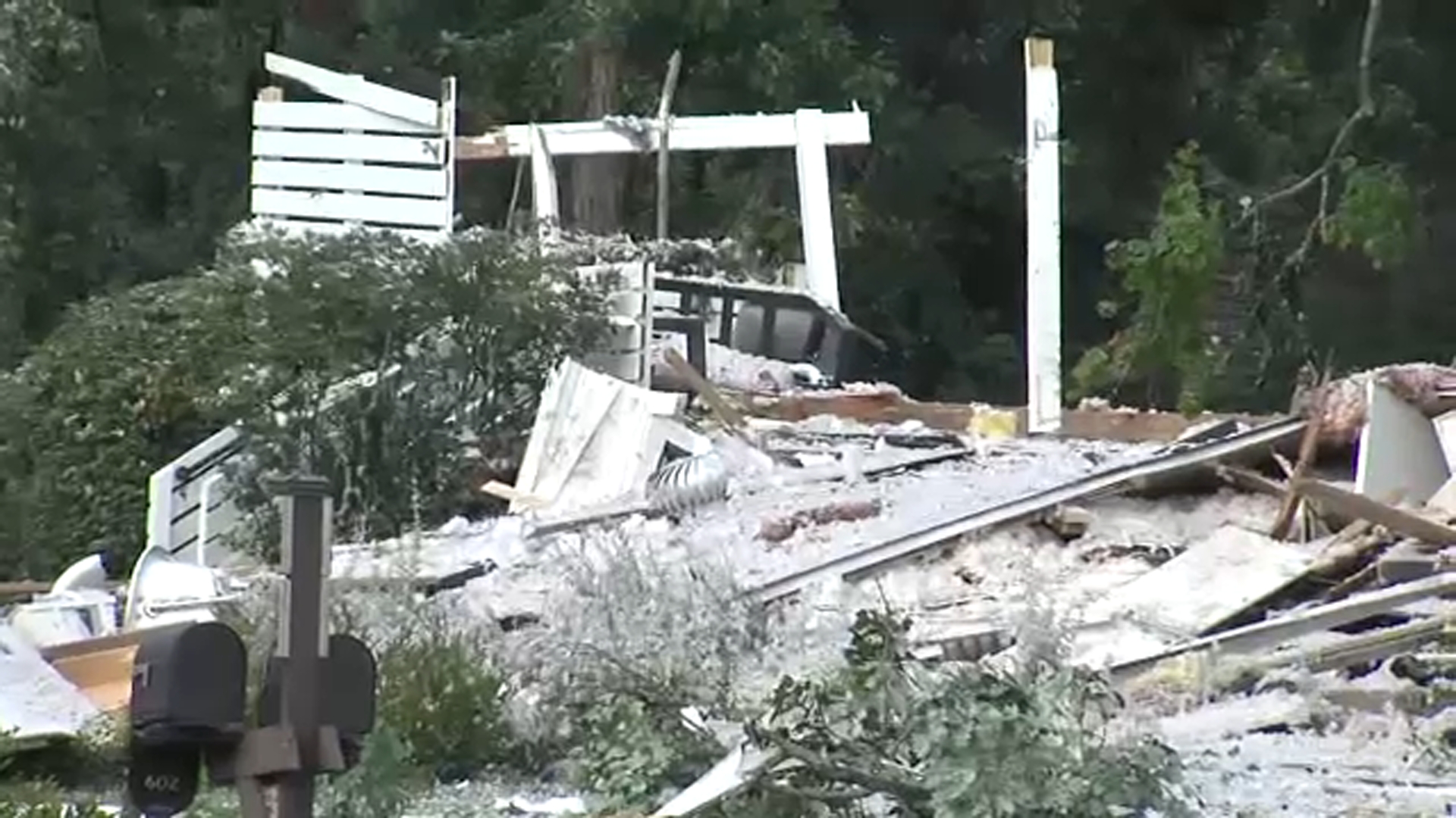 Destruction to neighboring properties caused by the massive blast