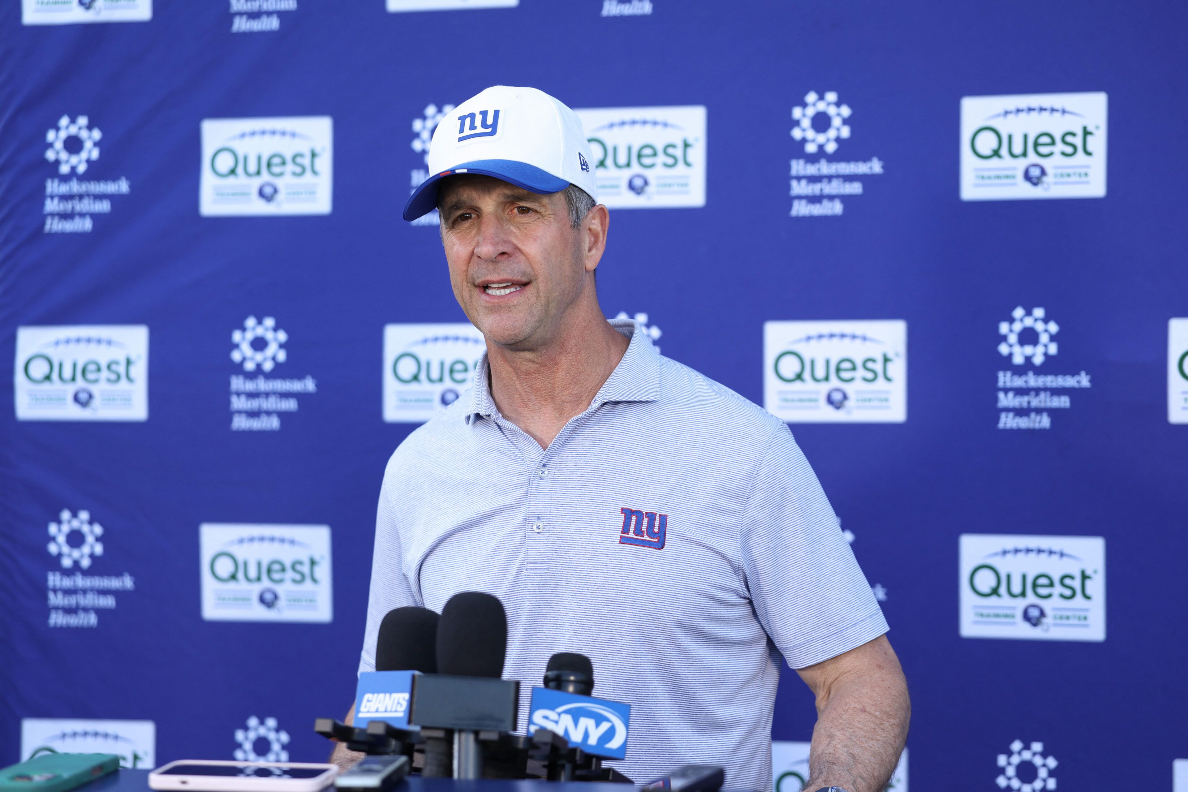 John Harbaugh, the Giants head coach