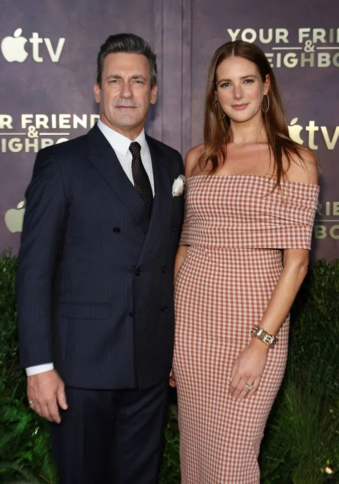 Jon Hamm and Anna Osceola sharing a moment together