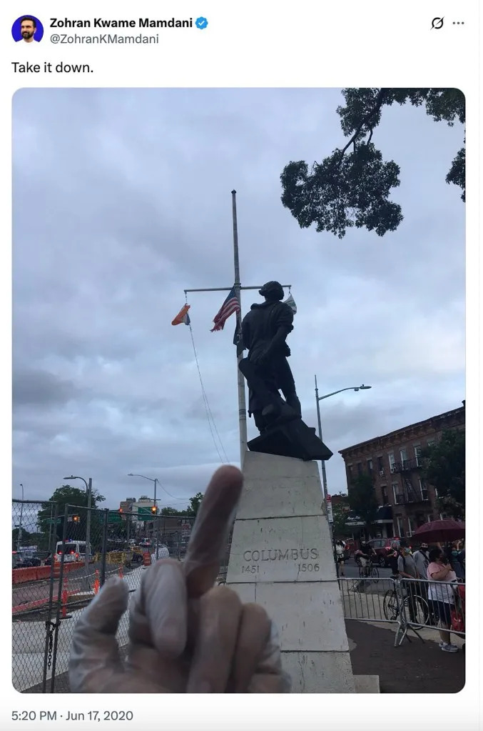 The designer Peter DiMarzio working on the Columbus statue sculpture