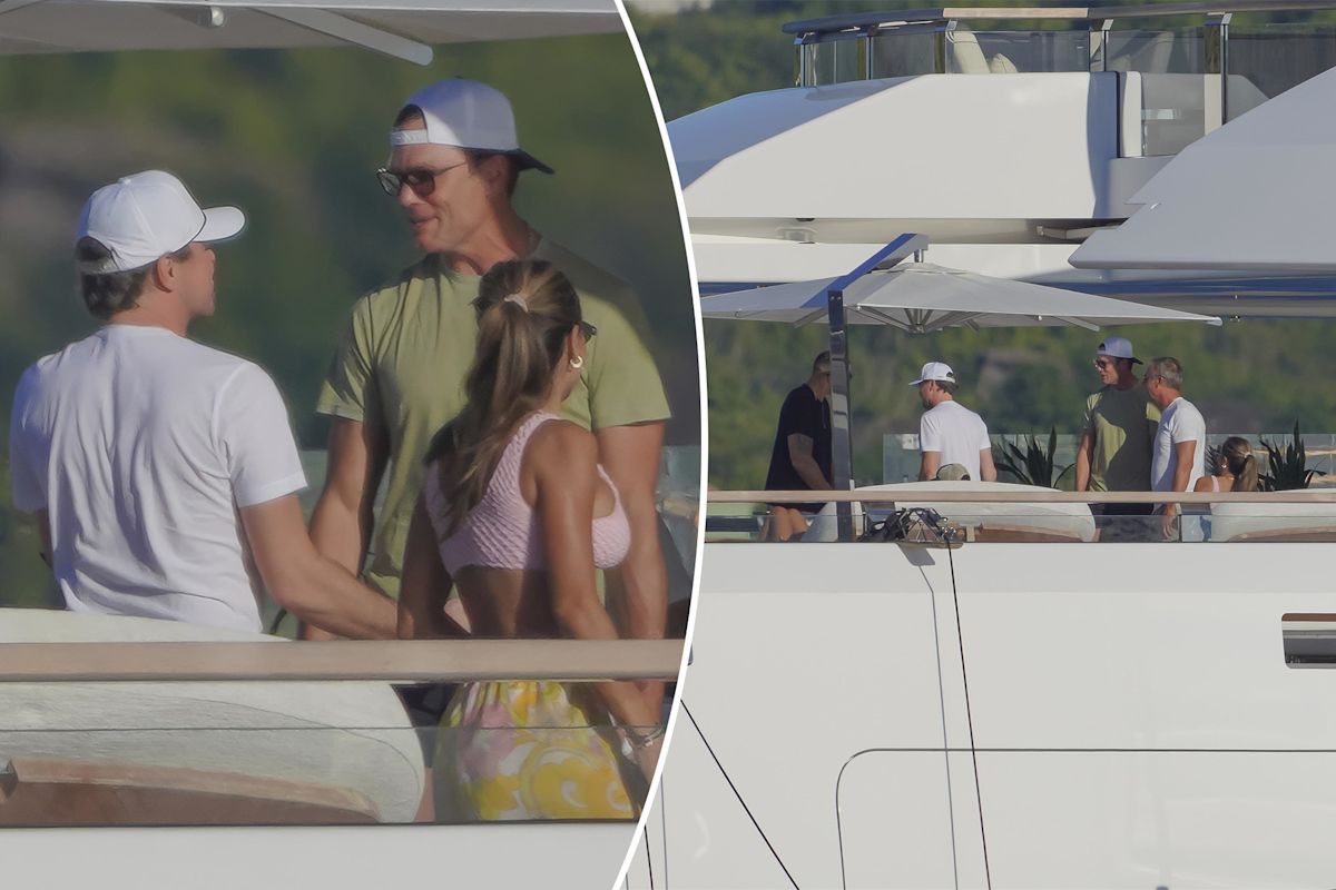 Tom Brady caught with his hand down his swimsuit during steamy yacht shower in France