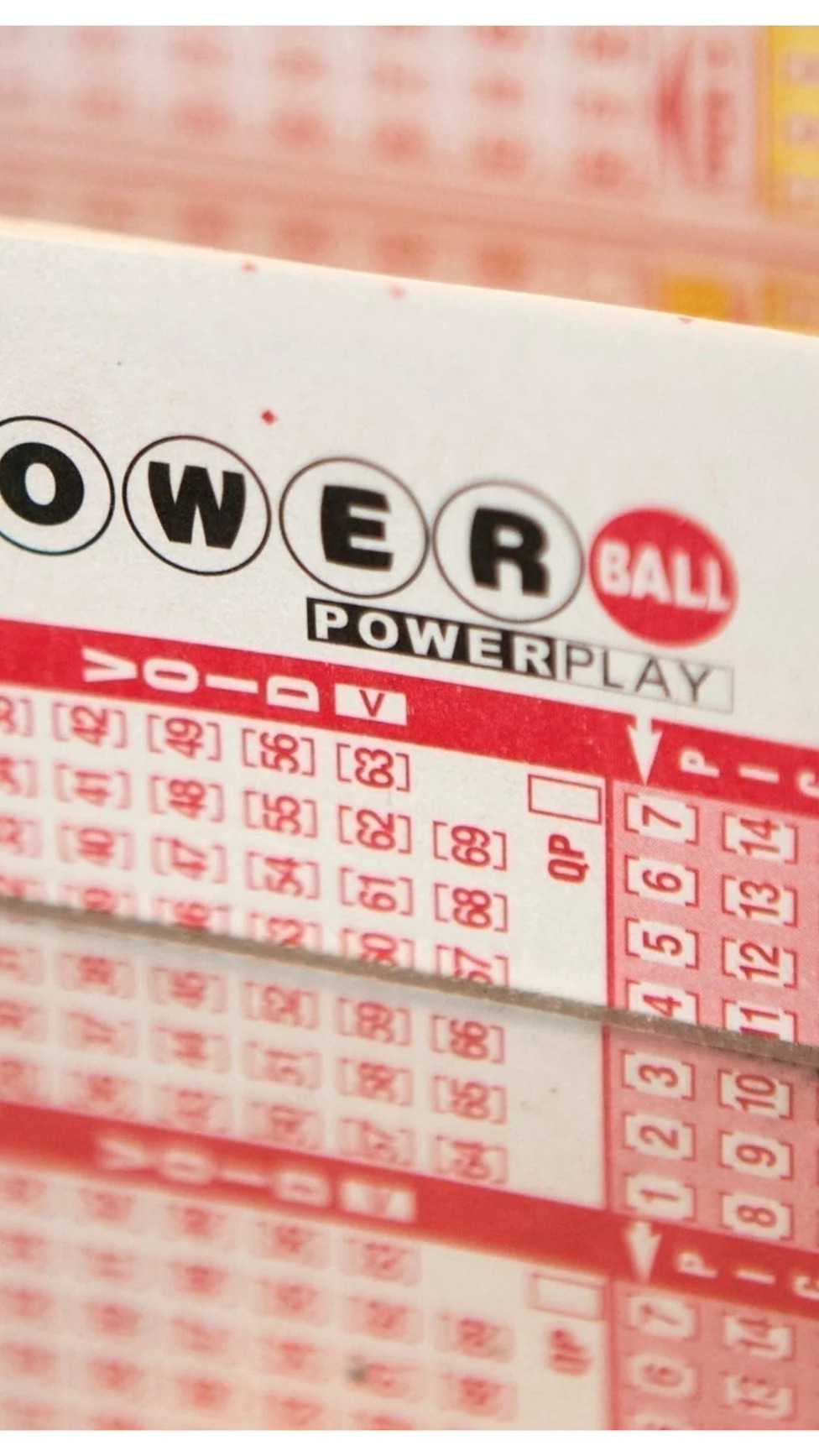 Powerball logo and jackpot display representing the lottery game.