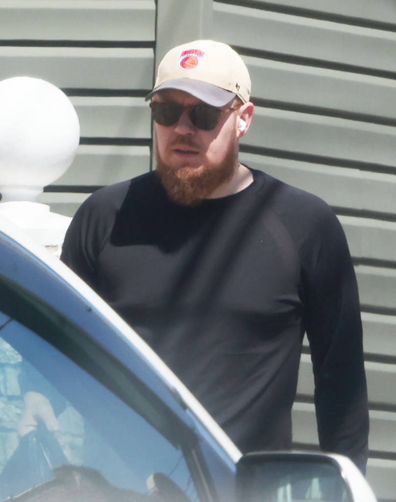 In the doghouse! AOC’s sad sack ex Riley Roberts walks their pooch in first look since split news