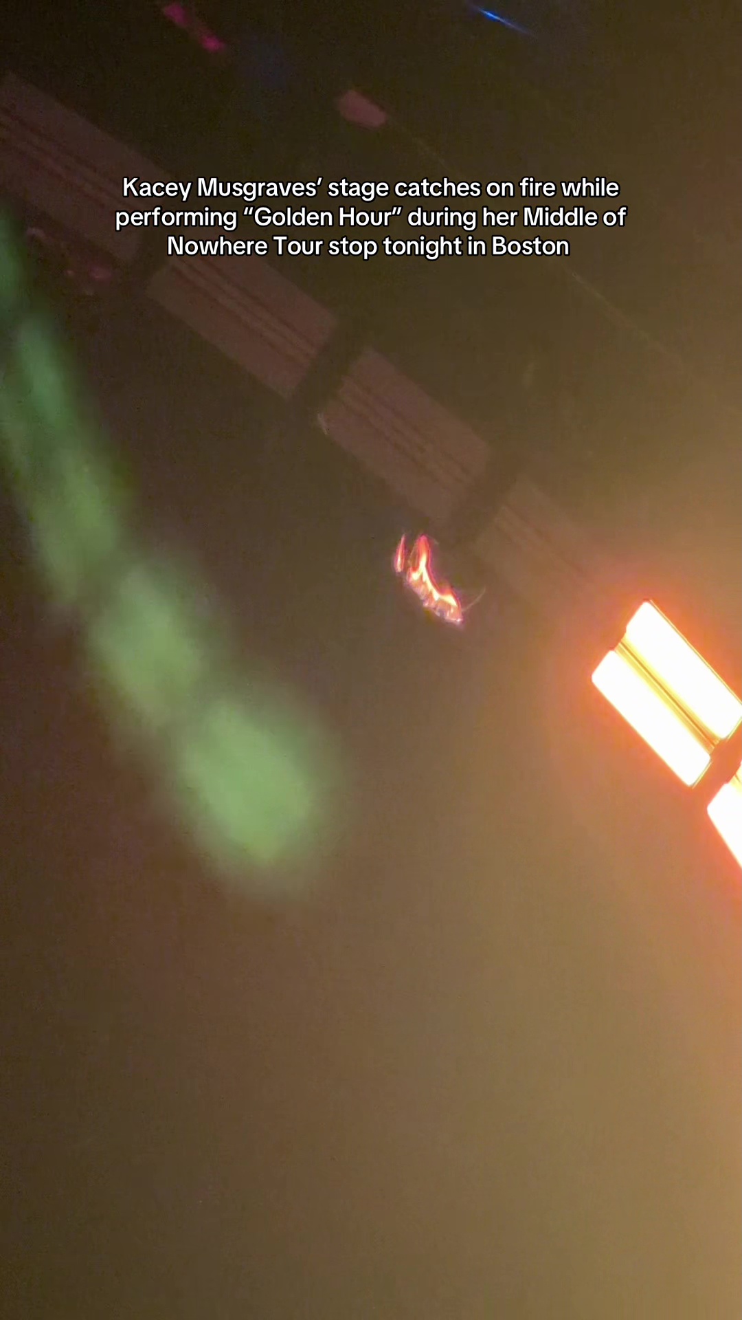 Kacey Musgraves’ stage bursts into flames during ‘Golden Hour’ performance at Boston concert